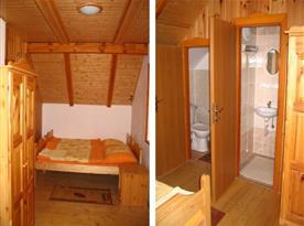 Osmilůžková chata - ložnice v patře s koupelnou