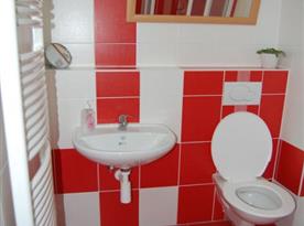 Dolní apartmán - sociální zařízení s toaletou a umývadlem